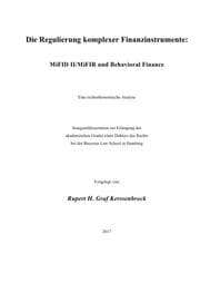 Cover von Die Regulierung komplexer Finanzinstrumente: MiFID II/MiFIR und Behavioral Finance