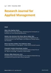 Cover von Research Journal for Applied Management - Jg. 1, Heft 2