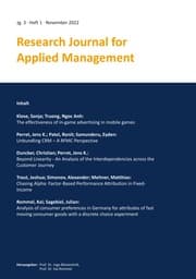 Cover von Research Journal for Applied Management - Jg. 3, Heft 1