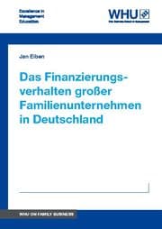 Cover von Das Finanzierungsverhalten großer Familienunternehmen in Deutschland
