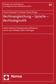 Cover von Rechtsvergleichung - Sprache - Rechtsdogmatik