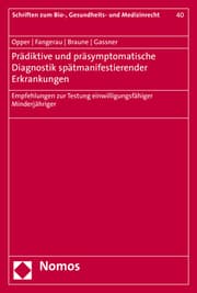 Cover von Prädiktive und präsymptomatische Diagnostik spätmanifestierender Erkrankungen