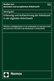 Cover von Erfassung und Aufzeichnung der Arbeitszeit in der digitalen Arbeitswelt