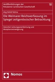 Cover von Die Weimarer Reichsverfassung im Spiegel zeitgenössischer Betrachtung