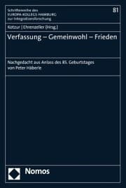 Cover von Verfassung - Gemeinwohl - Frieden