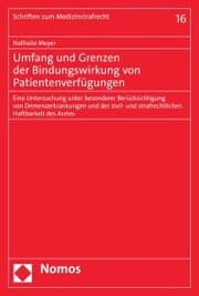 Cover von Umfang und Grenzen der Bindungswirkung von Patientenverfügungen