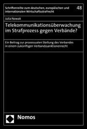 Cover von Telekommunikationsüberwachung im Strafprozess gegen Verbände?