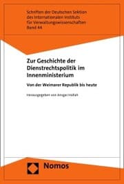 Cover von Zur Geschichte der Dienstrechtspolitik im Innenministerium