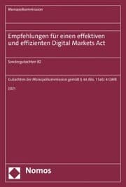 Cover von Empfehlungen für einen effektiven und effizienten Digital Markets Act