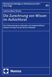 Cover von Die Zurechnung von Wissen im Aufsichtsrat