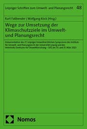 Cover von Wege zur Umsetzung der Klimaschutzziele im Umwelt- und Planungsrecht