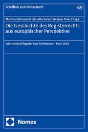 Cover von Die Geschichte des Registerrechts aus europäischer Perspektive