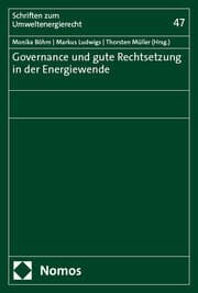 Cover von Governance und gute Rechtsetzung in der Energiewende