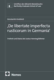 Cover von 'De libertate imperfecta rusticorum in Germania'