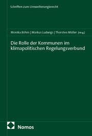 Cover von Die Rolle der Kommunen im klimapolitischen Regelungsverbund