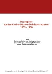 Cover von Trauregister aus den Kirchenbüchern Südniedersachsens 1853 - 1900