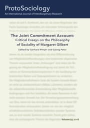 Cover von The Joint Commitment Account: Critical Essays on the Philosophy of Sociality of Margaret Gilbert with Her Comments