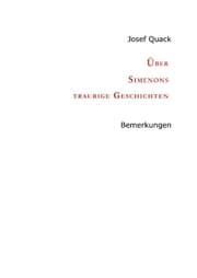 Cover von Über Simenons traurige Geschichten
