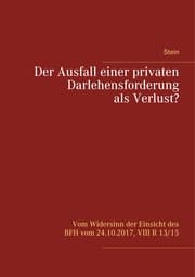 Cover von Der Ausfall einer privaten Darlehensforderung als Verlust?