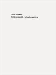 Cover von Claus Böhmler TYPOGRAMME - Schreibmaschine / TYPOGRAMS - Typewriter