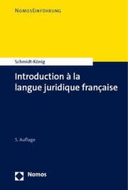 Cover von Introduction à la langue juridique française
