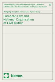 Cover von European Law and National Organisation of Civil Justice