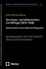 Cover von Der Staats- und Völkerrechtler Carl Bilfinger (1879-1958)