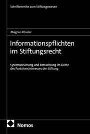 Cover von Informationspflichten im Stiftungsrecht