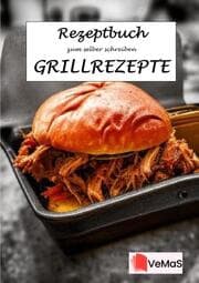 Cover von Rezeptbuch zu selber schreiben - Grillrezepte Motiv Pulled Pork im Brötchen