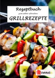 Cover von Rezeptbuch zu selber schreiben - Grillrezepte Motiv Schaschlikspieße