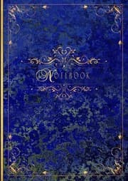 Cover von Premium A5 Blanko-Notizbuch im Vintage-Stil - Blau