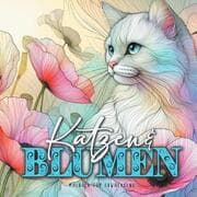 Cover von Katzen und Blumen Malbuch für Erwachsene