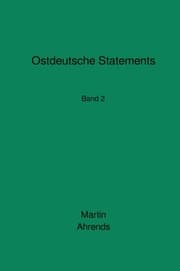 Cover von Ostdeutsche Statements