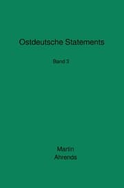 Cover von Ostdeutsche Statements