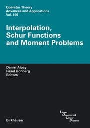 Cover von Interpolation, Schur Functions and Moment Problems
