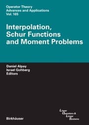Cover von Interpolation, Schur Functions and Moment Problems