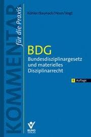 Cover von BDG - Bundesdisziplinargesetz und materielles Disziplinarrecht