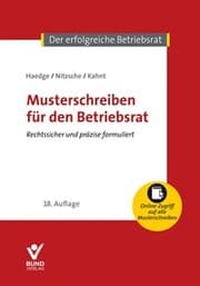 Cover von Musterschreiben für den Betriebsrat