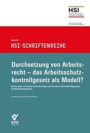 Cover von Durchsetzung von Arbeitsrecht - das Arbeitsschutzkontrollgesetz als Modell?