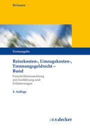 Cover von Reisekosten-, Umzugskosten-, Trennungsgeldrecht - Bund
