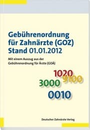 Cover von Gebührenordnung für Zahnärzte (GOZ), Stand 01.01.2012