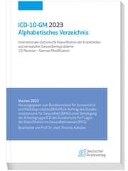 Cover von ICD-10-GM 2023 Alphabetisches Verzeichnis