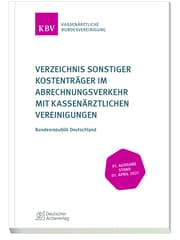 Cover von Verzeichnis sonstiger Kostenträger im Abrechnungsverkehr mit Kassenärztlichen Vereinigungen