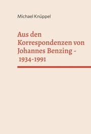 Cover von Aus den Korrespondenzen von Johannes Benzing 1934-1991