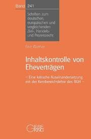 Cover von Inhaltskontrolle von Eheverträgen