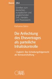 Cover von Die Anfechtung des Ehevertrages als parteiliche Inhaltskontrolle