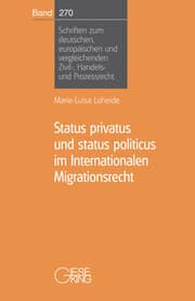 Cover von Status privatus und status politicus im Internationalen Migrationsrecht