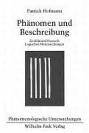 Cover von Phänomen und Beschreibung
