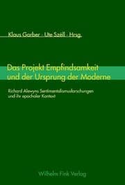 Cover von Das Projekt Empfindsamkeit und der Ursprung der Moderne