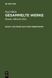 Cover von Die Frage nach dem Unbedingten